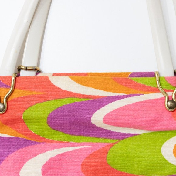 Retro Colourful 1970s Shoulder Bag | Women's Vintage Carry All Bag - Picture 7 of 9